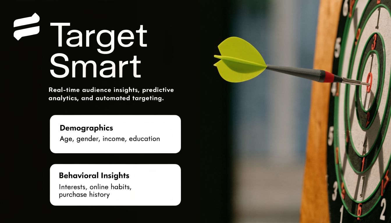 A marketing graphic for Target Smart services featuring a dart hitting a bullseye on a dartboard.