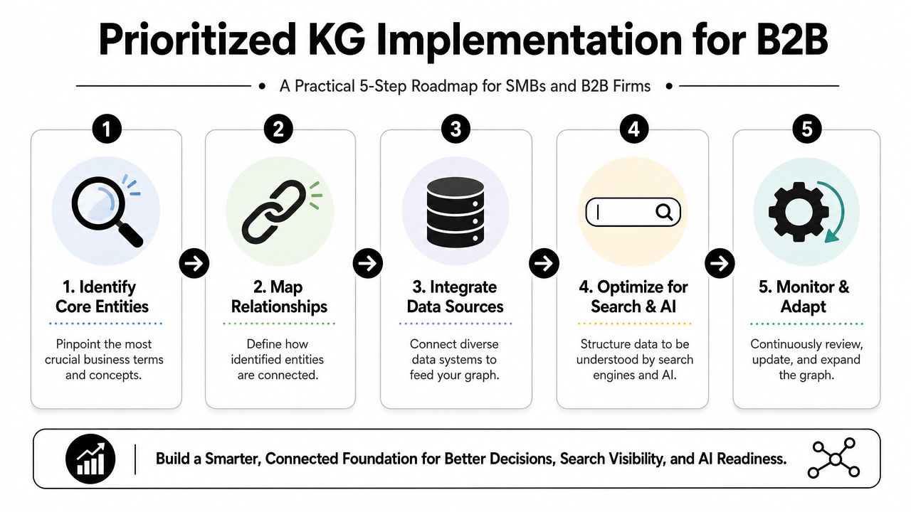 A five-step roadmap for implementing a business knowledge graph to improve data connectivity and AI readiness.